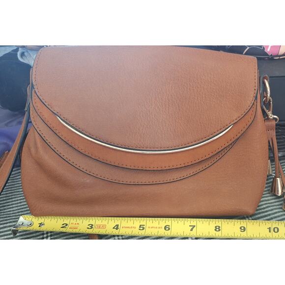 LC Lauren Conrad Blair crossbody bag- 10"x7" excellent condition- saddle brown - Picture 6 of 11